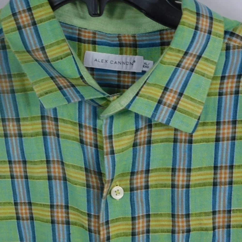 Alex Cannon Mens Short Sleeve Linen Button Up - Picture 2 of 3